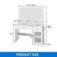 thumbnail image 5 of Dextrus Makeup Vanity Desk, Vanity Table with Large Mirror and LED Light & Charging Station, White, 5 of 8