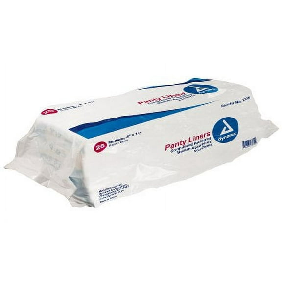 Dynarex Incontinence Liner 11 Inch Length Moderate Absorbency One Size Fits Most Unisex Disposable, 1335 - Pack of 25