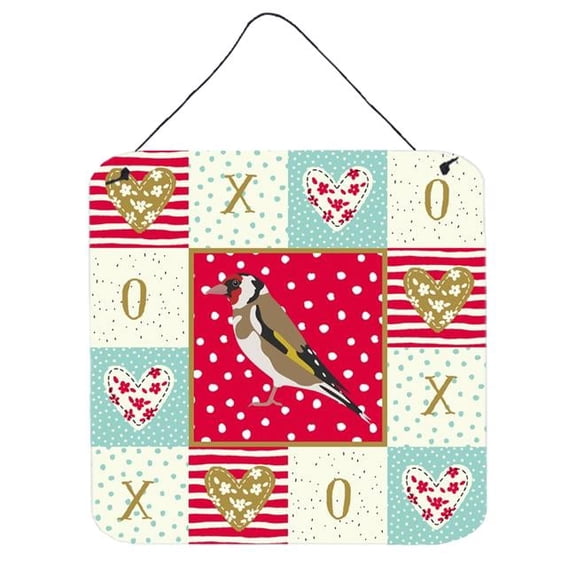 6 x 6 in. Gold Finch Love Wall or Door Hanging Prints