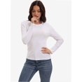 thumbnail image 5 of Womens Pullover Long Sleeve Crewneck Shirts Ribbed Knit Slim Fitted Casual Jumper Tops, 5 of 6