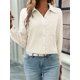 thumbnail image 5 of Camisas de Mujer con Botones, Larga, Cuello en V, Estilo Informal de Negocios, Blusas Lisas. Albaricoque M, 5 of 10