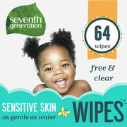 Seventh Generation Baby Wipes Sensitive Protection Unscented baby wipes with Snap Seal 64 count