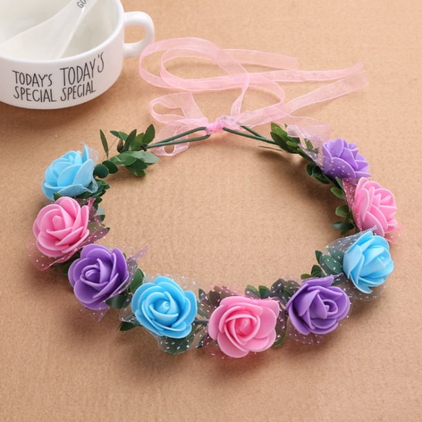 Zhuge Diademas de flores para mujer, corona de flores para novia, suministros para fiestas de bodas, guirnaldas florales, corona para el cabello, diademas florales, A20