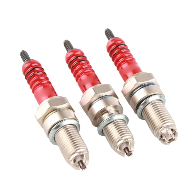 3 UDS 3" x 0,75" X 0,47" BUJía D8TC 3 Electrodos Bujía De Metal Rojo Para CG 125 150 200CF250 Motocicleta Scooter ATV Quads