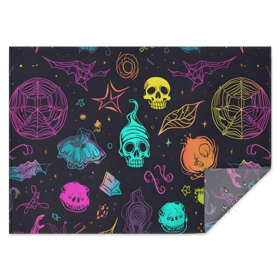 Gothic Halloween Tablecloth Rectangular Waterproof Vintage Spooky Horror Ghost Bat Design60x84 inchesHalloween Table Cloth Holiday Gifts