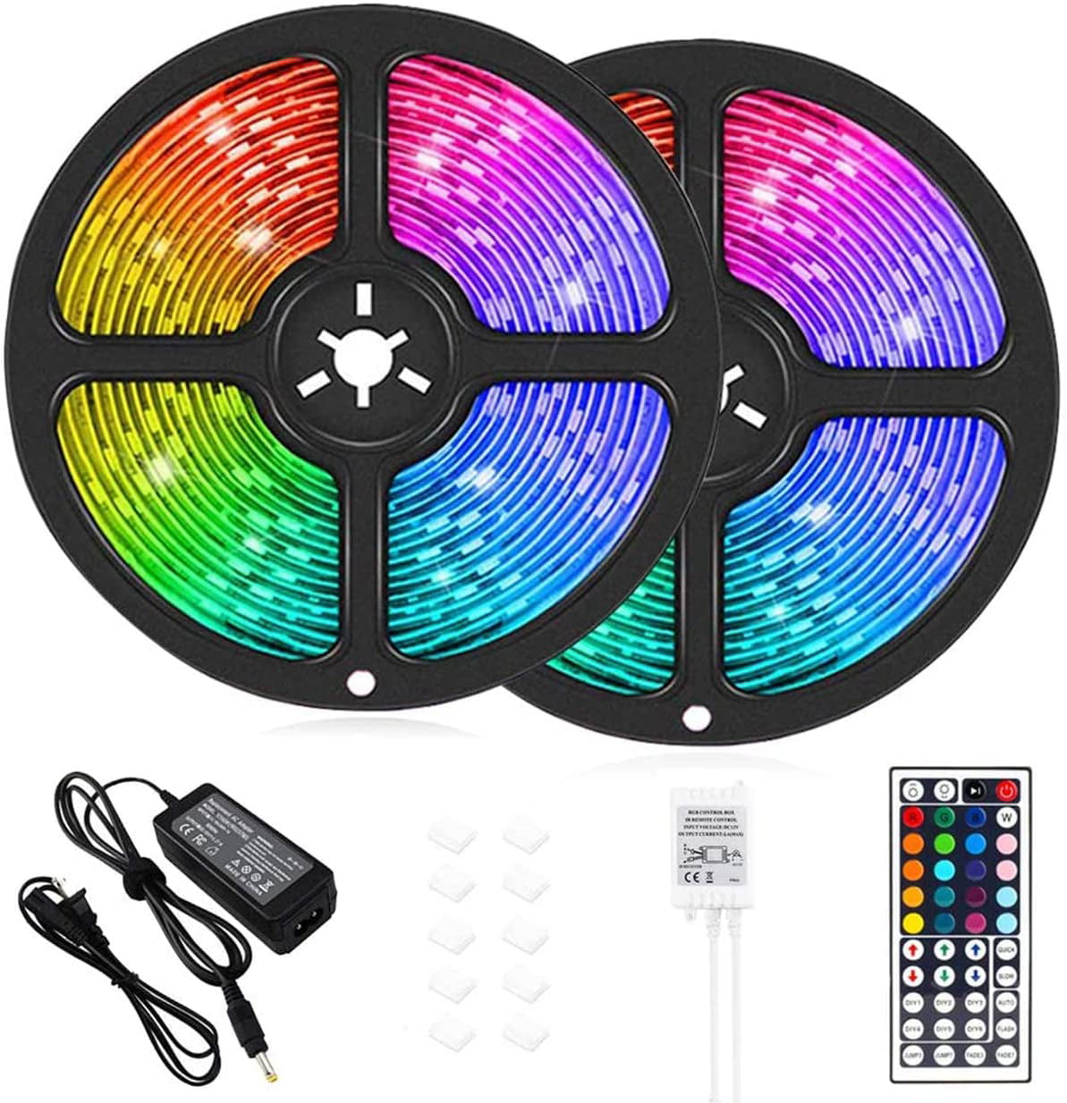Details about   20M 66FT Flexible Strip Light 3528 RGB LED SMD Remote Fairy Lights Room TV Party 