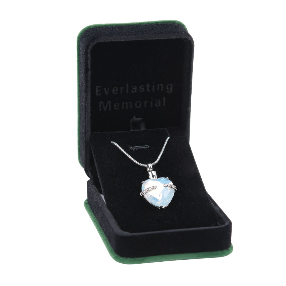 Birthstone Cremation Urn For Human Ashes Heart Memorial Keepsake Jewelry Crystal Heart with Free Funnel Kit and Velvet Jewelry Box (June)