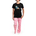 thumbnail image 4 of CafePress - Cabin Cottage Mountain Chic Pin Up Girl Pajamas - Women's Short Sleeve Print T-Shirt and Pants Dark Cotton Pajama Set, 4 of 7