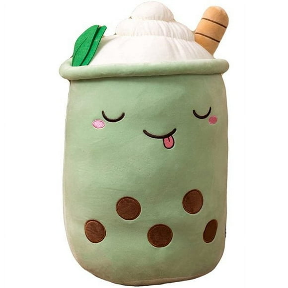 Plush Toy Artificial fruit bubble tea cup green 23cm