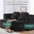 thumbnail image 6 of CAPCAEK 75" Convertible Sofa Bed, Chenille Floor Couch with Blanket and 4 Pillows for Living Room, Black, 6 of 7