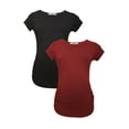 thumbnail image 2 of LVMA2000 - 2 Pack - Premium Soft Cotton - Women Maternity T-Shirt - 2 Piece Set, 2 of 13