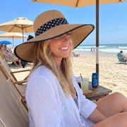 Loritta Straw Hats for Women, Wide Brim Floppy Foldable UPF 50+ Beach Sun Hat with Heart Shape Glasses