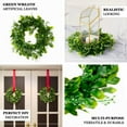 thumbnail image 4 of Efavormart 2 Pack | 12" Artificial Boxwood Wreath Candle Rings, Faux Leaves Wreath Garland Rings - Dark Green, 4 of 11