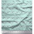 thumbnail image 1 of Soimoi Green polyester Crepe Fabric Sketch Guitar Musical Instrument Decor Fabric Printed Yard 52 Inch Wide, 1 of 3