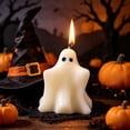 thumbnail image 5 of Halloween Ghost Candle Figurine Decor, Cute Spooky Wax Centerpiece Ornament Stable Base, Tabletop Party Home Display for Halloween Haunted House Decoration, 5 of 8