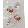 thumbnail image 1 of Holiday Time Dia 65mm 4Ct Snowman&Santa Glass Ornament, 1 of 5