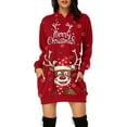 thumbnail image 2 of Chandail en Molleton de Noël pour Femmes, Cardigan à Col Rond Chaud, Veste de Mode à Capuche, Fermeture Mi-Longue, Imprimé de Vacances, Pull à Manches Longues, Pull de Noël, 2 of 6
