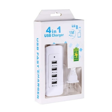 4 Multi-Port Power USB Hub Wall Charger Fast Charging Station Desktop Cellphone
