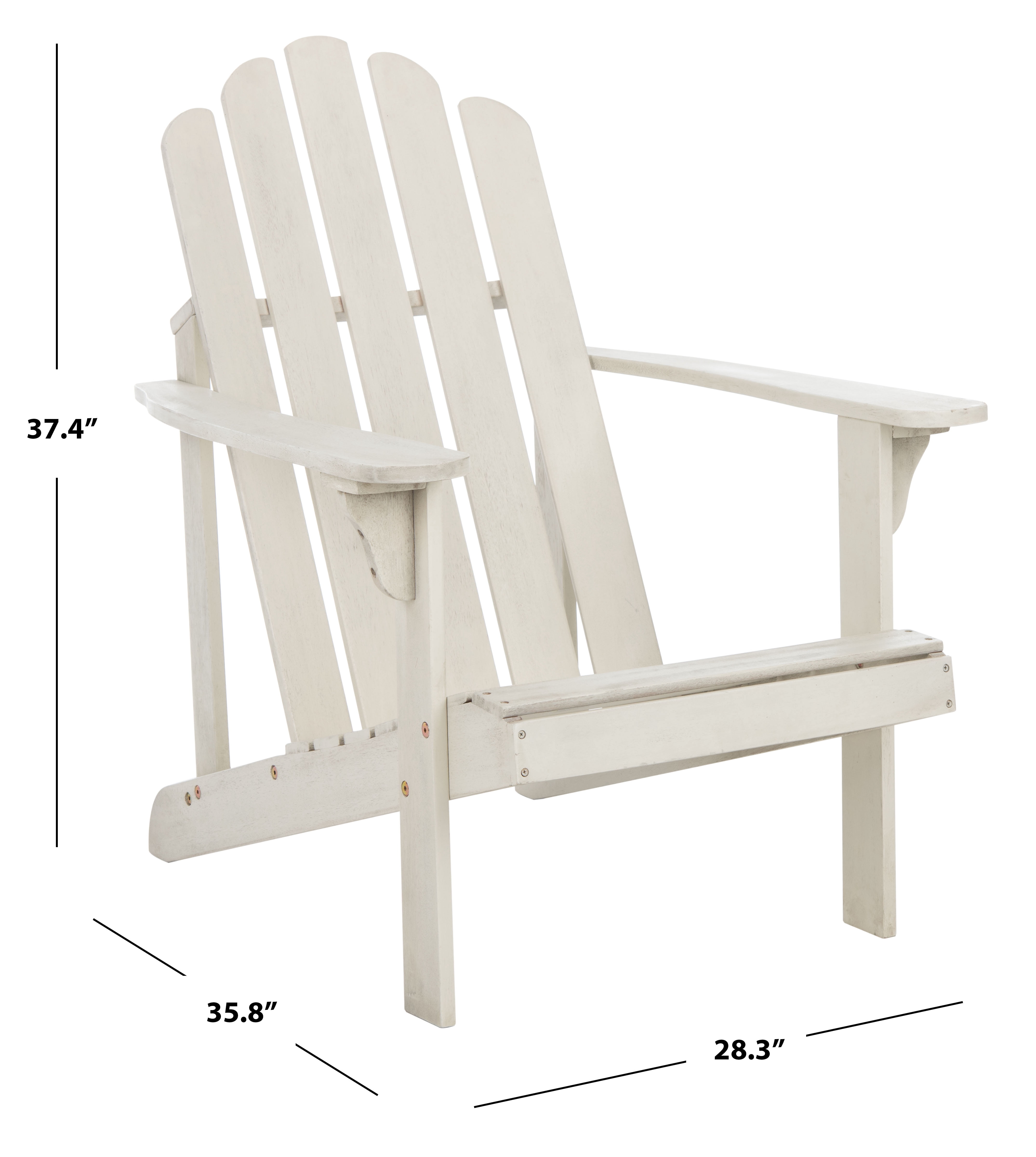 SAFAVIEH Outdoor Collection Topher Adirondack Chair White