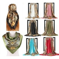 Yoyauz 35" Large Square Satin Head Scarf - Silk Hair Scarf Square Hair Bandanas Large Scarf Sleeping Head Wraps for Women