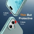 thumbnail image 4 of Case for iPhone 16 Magnetic Ring Holder Bracket Slim Case, Rugged Shockproof Hybrid Military Grade Protection Cover for iPhone 16, Compatible with MagSafe Wireless Charging, Blue, 4 of 8