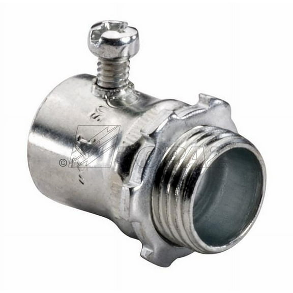 Topaz 631S Set Screw EMT Connector, Steel, 1/2"