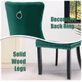 thumbnail image 5 of SoarFlash Velvet Dining Chairs Set of 6, Tall Back Side Chair, Modern Upholstered High-end Tufted Side Chair with Button Back Ring, Solid Wood Legs (Green), 5 of 6
