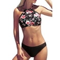 thumbnail image 1 of Charmo Ensemble de Maillot de Bain Bikini pour Femmes Col Haut Croisé, 1 of 5