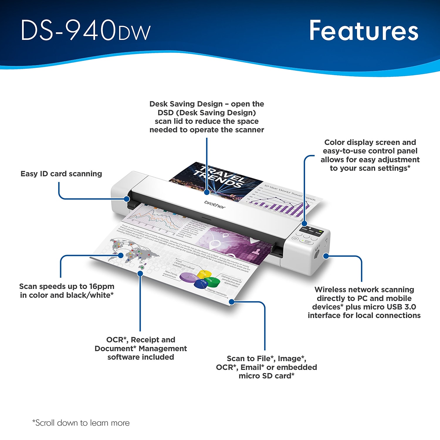 Brother DS-940DW Wireless Portable Document Scanner photo 3