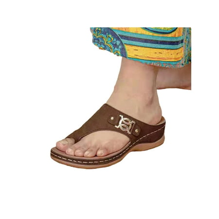 

Lacyhop Womens Flip Flops Platform Comfort Ring Toe Slippers Sandals Wedge Comfy Shoes Size 5-10
