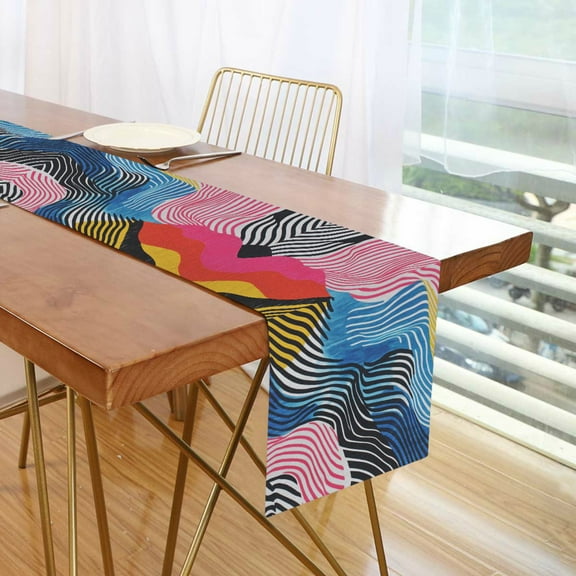 Yayeee Table Runner 70 inches Long Home Kitchen Dinning Party Decoration, Stripes Pattern
