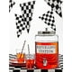 thumbnail image 5 of Pista de carreras de 100 pies de largo, línea de meta de coche, banderín de plástico blanco y negro, patrón de cuadros para fiesta, cortina de hilo para decoraciones, cumpleaños, eventos, 5 of 5
