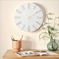 thumbnail image 2 of Unique Bargains 2 Pcs Non-Ticking Analog Battery Operated Wall Clock White Gold Letter, 2 of 6