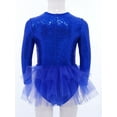 thumbnail image 5 of Haitryli Little Girls Jazz Latin Lyrical Dancewear Sparkly Ballet Leotards Ballerina Outfit Feather Tutu Dress Royal Blue 14, 5 of 7