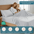 thumbnail image 6 of Casa Platino Twin Size Bed Sheets Set - Washed Ultra-Soft Microfiber Twin Bed Sheets - Extra Soft - 3 Piece Set - Bedding Sheets & Pillowcases, Twin-Silver, 6 of 9