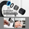thumbnail image 7 of Matte Black Bathroom Faucet 3 Hole, WOWOW 8 Inch Widespread Bathroom Faucet, 2 Handles Bathroom Sink Faucet with Pon Up Drain and cUPC Supply Lines, 360 Swivel Faucet for Bathroom Sink, 7 of 7