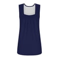 thumbnail image 4 of Yubnlvae Dark Blue Summer Tank Tops for Women 2025 Loose Fit Pleated Square Neck Sleeveless Shirt Curved Flowy Vest Basic Cotton Tee, Xl, 4 of 8