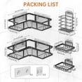 thumbnail image 4 of 5 Pack Corner Shower Caddy, L-Shape Adhesive Shower Organizer with Soap Holder &Toothpaste Holder, Rustproof Stainless Steel Shower Shelves w/ 16 Hooks, No Drilling Bathroom Organizers Storage Racks, 4 of 8