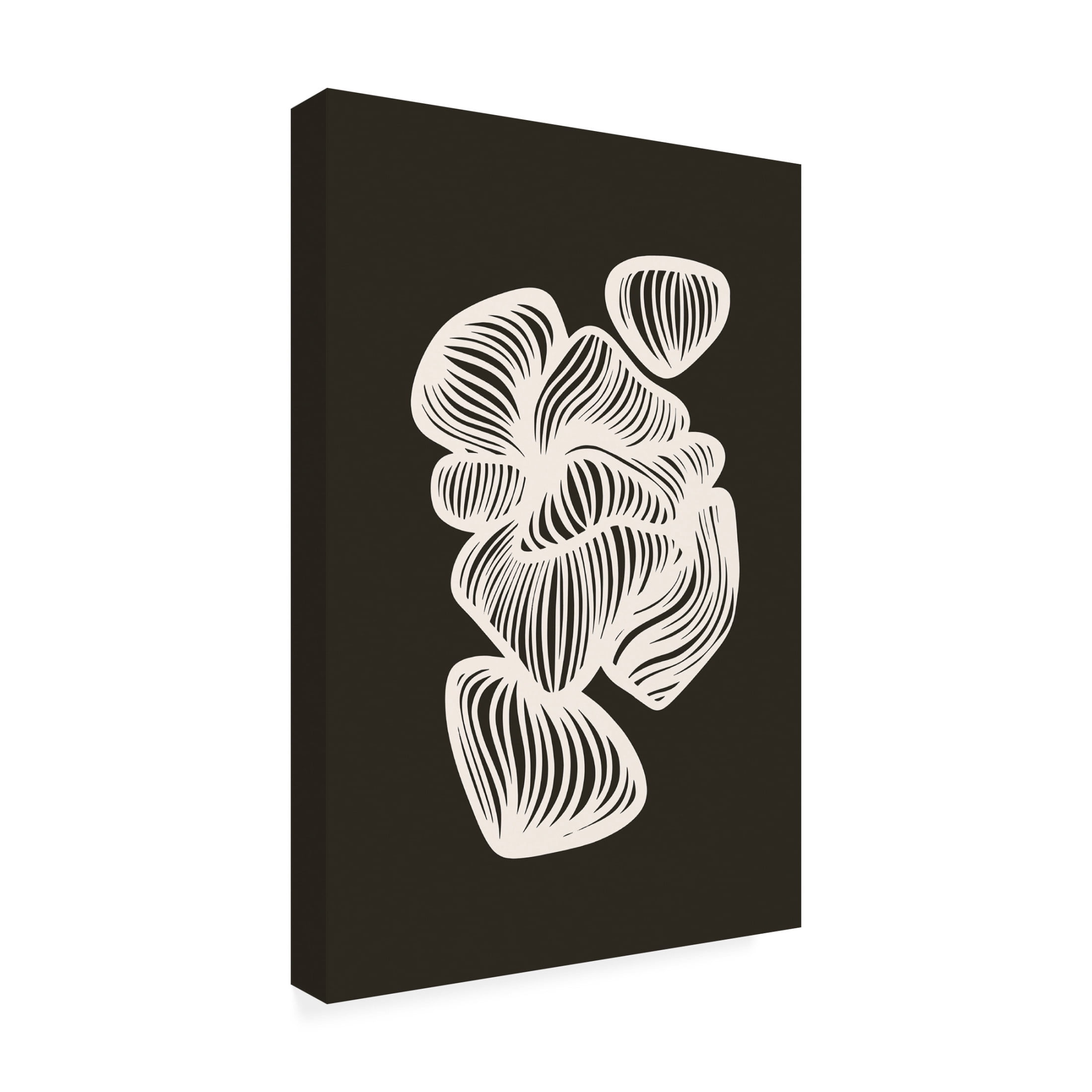 Canvas Wall Art - Incado 'Black and White Shapes' Wall Art for Living Room, Bedroom, or Office Décor by Trademark Fine Art - 30 x 47 Inches