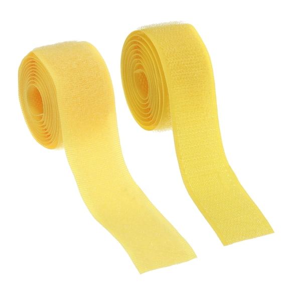 Uxcell Sew on Hook and Loop Tape, 1 Inch Width Non-Adhesive Back Nylon Fastener Strips 1 Yards for Crafts - (Yellow)