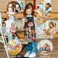 thumbnail image 6 of Red Mushroom Butterfly Black Pattern Kids Aprons for Girls and Boys,Adjustable Neck Strap Toddler Aprons for Kids Cooking Baking, 6 of 6