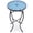 Blue Mandala, variant on 21" Round Mosaic Side Table & Plant Stand, Decorative Ceramic Tile Top Accent Table for Indoor & Outdoor Use, Modern Floral Patio Furniture for Porch, Entryway, Garden & Living Room