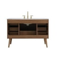 thumbnail image 3 of Elegant Decor Boise 48" Engineered Stone Steel Bathroom Vanity in Walnut Brown, 3 of 5
