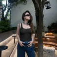 thumbnail image 6 of OQQ Women's one Piece Bodysuits Sexy Ribbed Sleeveless Square Neck Tank Tops Leotard 2025 Trendy Outfits, 6 of 7