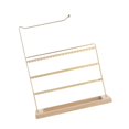 thumbnail image 4 of KLKCMS Desktop Earring Holder Multipurpose Wood Base Iron Frame Hanging Home Vanity Gold, 4 of 9