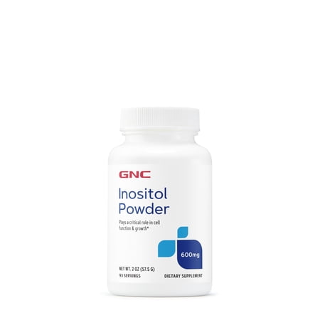 GNC Inositol Powder 600mg, Plays Critical Role in Cell Function and Growth, 93 Servings