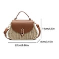 thumbnail image 2 of Superior Bolso Cruzado Embrague Paja Pum Cuero Colgajo Hecho A Mano para Mujeres, 2 of 9