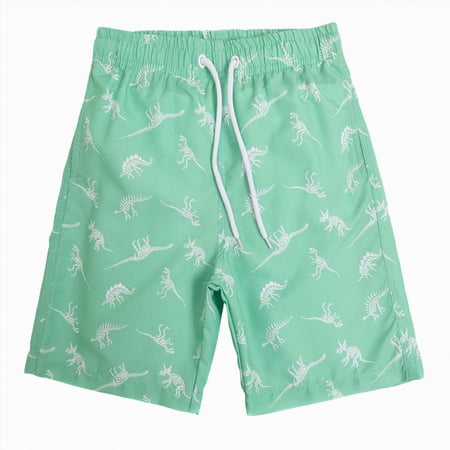 dmqupv Swimming Trunks for Boys Swim Trunks with Boxer Brief Boy Bathing Suit Beach Swimsuit Toddler Swim Shorts Light Green 14-16 Years