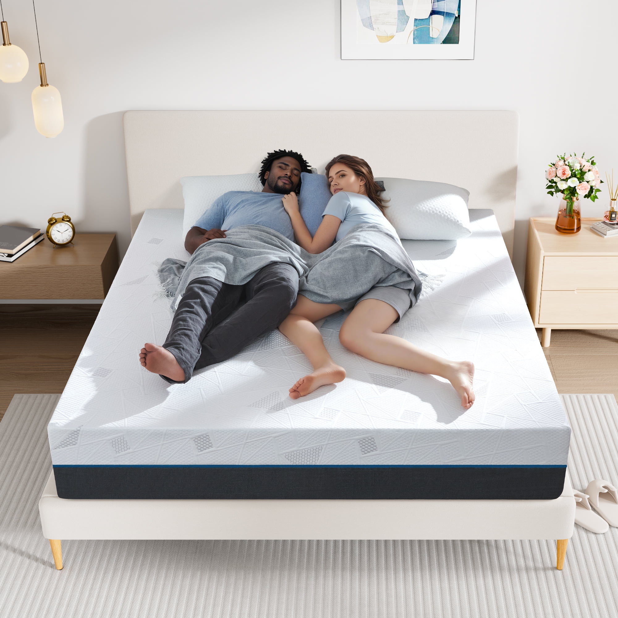 King Size Mattress, GELBIY 12" Gel Memory Foam Mattress in a Box with Breathable Cover