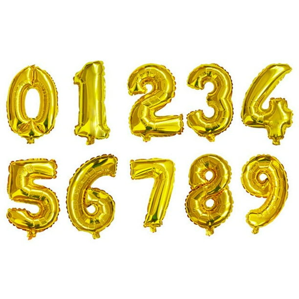 Globos de números de aluminio dorado y plateado, decoraciones digitales para fiestas de cumpleaños y bodas, suministros para Baby Shower, 16, 32 y 40 pulgadas